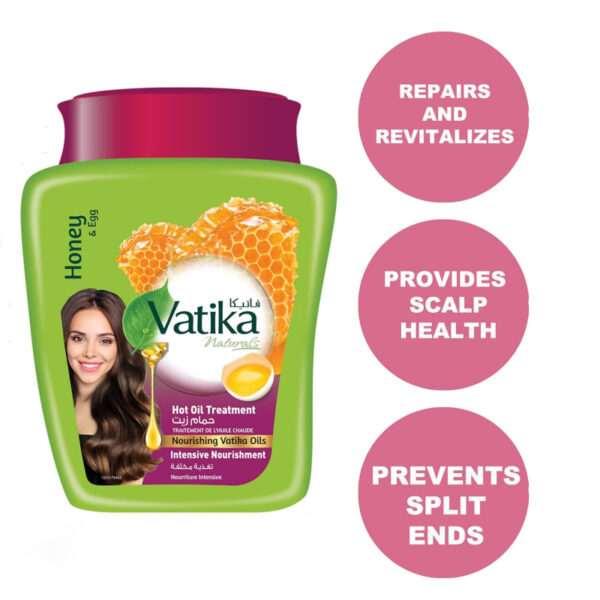Vatika Hot Oil Treatment Intensive Nourishment, Deep Hydration, And Transformation For Dry, Damaged, And Thick Hair, Enriching Care For Vibrant Hair, Infused With Honey &Amp; Egg Goodness 1Kg (Pack Of 3)