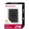 Transcend 2TB Portable External SSD - One-Touch Backup, One-Time Password Protection, Includes Type-A and Type-C Cables, TS2TESD270C.