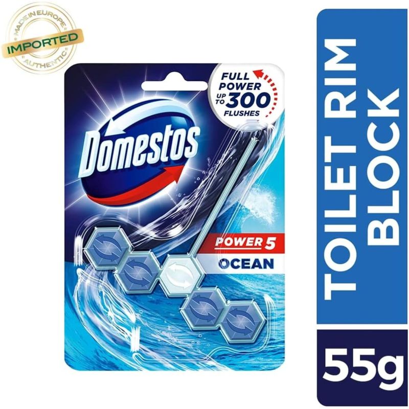 Domestos Toilet Rim Blocks, Provides Hygiene &Amp; Shine 55Gm
