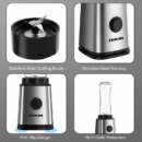 Nikai Blender Smoothie Maker with 600ml Tritan Bottle and 400ML Tritan Bottle 300W NB202ST 4 Stainless Steel Blades And Housing Tritan Drinking Bottle With Lid 2 Speed With Pulse