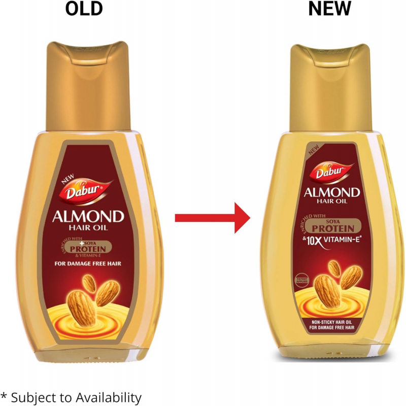 Dabur Almond Hair Oil Damage Protection, Non Sticky Formula With Almonds, Soya Protein &Amp; Vitamin E, For Soft &Amp; Shiny Hair, 200Ml (Pack Of 6)