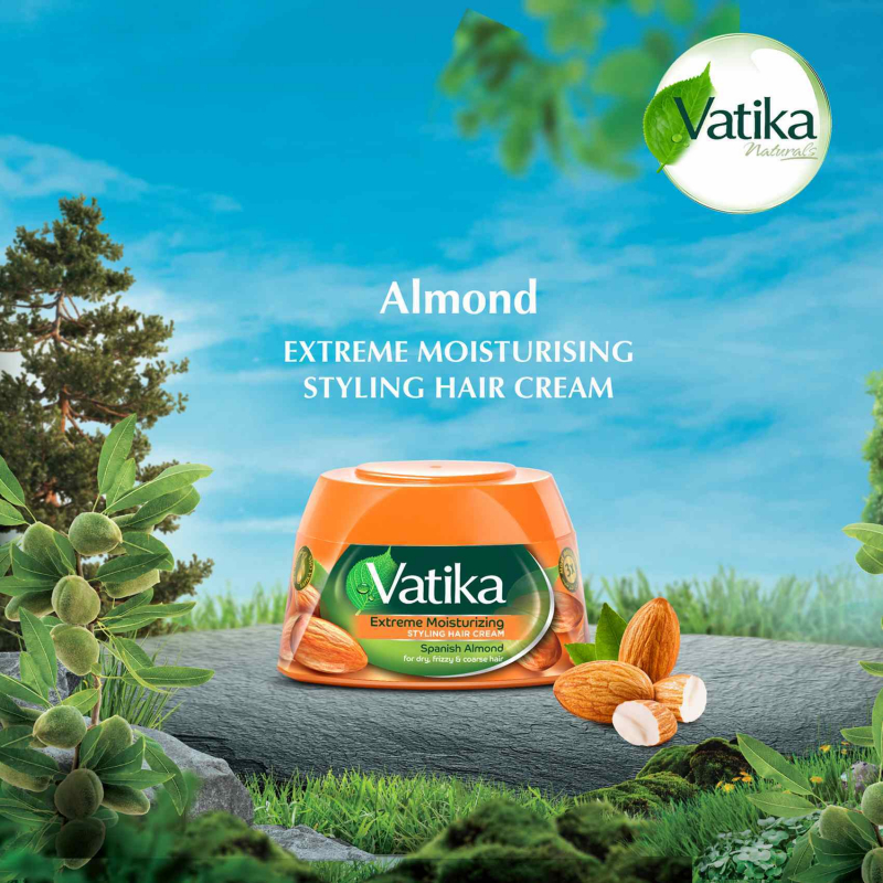 Vatika Hair Cream Extreme Moisturizing, Treated Hair, Scalp Hydrating Moisturizer, For Men And Women With All Hair Types 140Ml (Pack Of 3)