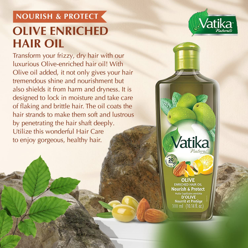 Vatika Hair Oil Natural Moisturizing, Strengthening &Amp; Hair Oil For Healthy Scalp, Nourishing Hair Oil For Soft, Manageable, And Silky Hair From Root To Tip (Olive) 200Ml (Pack Of 6)