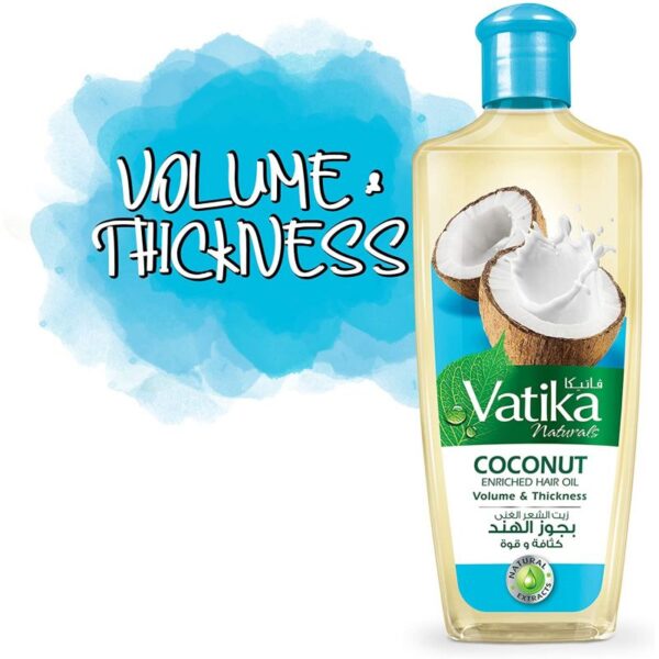 Dabur Vatika Naturals Enriched Hair Oil - Natural Moisturizing, Strengthening And Hair Oil For Healthy Scalp, Nourishing Hair Oil For Soft, Manageable, Smooth And Silky Hair From Root To Tip (Coconut) 200Ml Pack Of 6