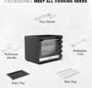 Nikai Oven Electric 65l with Rosting Fuction 4 Knobs Control 2200w NT6500SRC2 120 Mins Timer Convection Function Stainless Steel Heating Elements Inner Light Double Glass Panel
