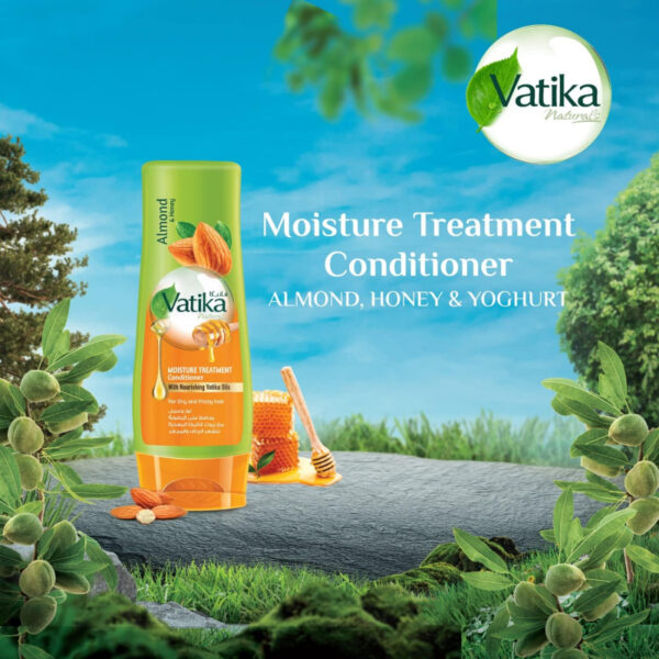 Vatika Conditioner Moisture Treatment, Enriched with Almond & Honey, Deep Nourishment, for Dry and Frizzy Hair 200ml (Pack of 3)