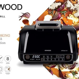 Kenwood Airfryer 8l Digital Touch Screen 4 in 1 Fry, Grill, Roast and Bake 1700w Ghf40.000bk4 Grill Levels, 8 Preset Functions - Grill, Air Crisp, Roast, Bake, Pizza, Reheat, Dehydrate & Manual Function