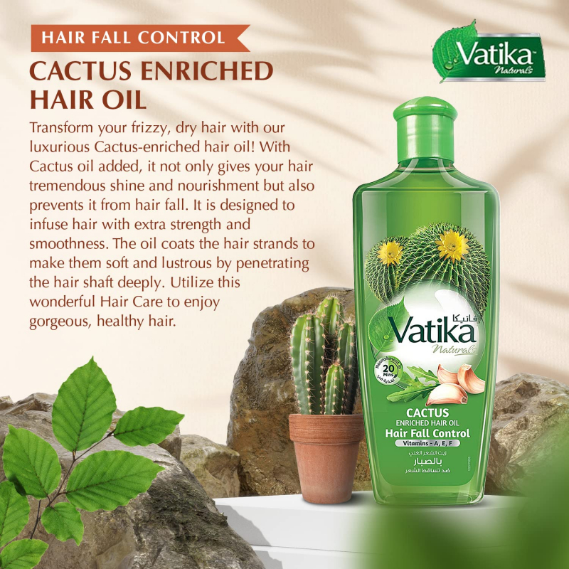 Dabur Cactus Hair Oil Natural Moisturizing, Strengthening &Amp; Hair Oil Serum For Healthy Scalp, Nourishing Hair Oil For Soft, Manageable, Smooth &Amp; Silky Hair, 200Ml (Pack Of 6)