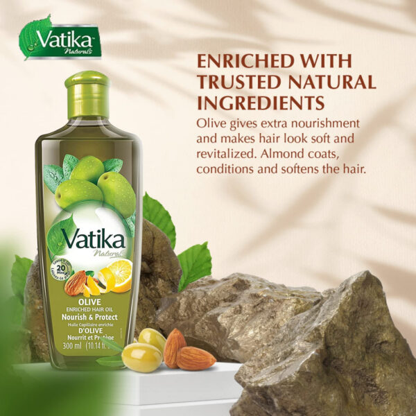 Vatika Hair Oil Natural Moisturizing, Strengthening &Amp; Hair Oil For Healthy Scalp, Nourishing Hair Oil For Soft, Manageable, And Silky Hair From Root To Tip (Olive) 200Ml (Pack Of 6)