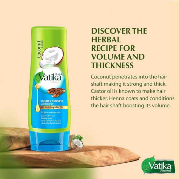 Vatika Conditioner Volume &Amp; Thickness, Natural Moisturizing Hair Conditioner For Women, With All Hair Types. Scalp Hydrating Moisturizer, 400Ml Coconut (Pack Of 3)