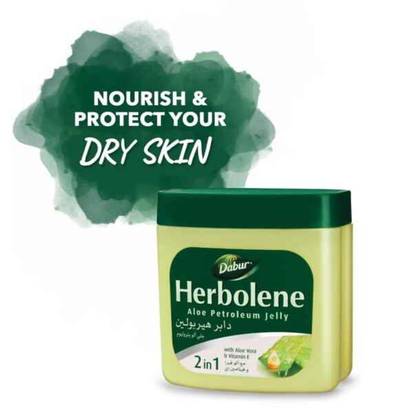 Dabur Herbolene Petroleum Jelly Enriched With Aloe Vera And Vitamin E For Dry And Rough Skin 225Ml (Pack Of 3)
