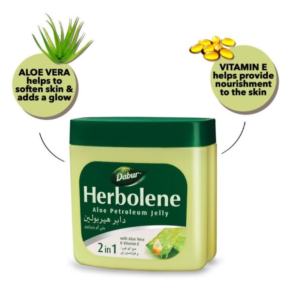 Dabur Herbolene Petroleum Jelly Enriched With Aloe Vera And Vitamin E For Dry And Rough Skin 225Ml (Pack Of 3)