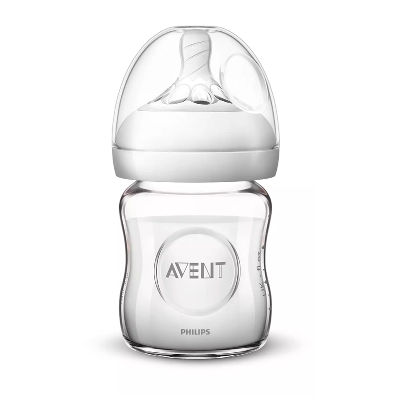 Philips Avent Bottle Natural Glass 120Ml/4Oz 1 Hole 0M+ 051/17
