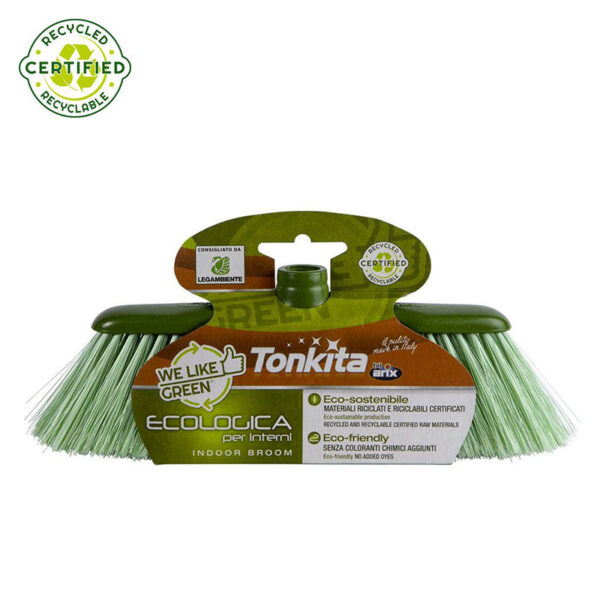 Tonkita Eco Green Indoor Broom + Handle Tk670 Set Of 3