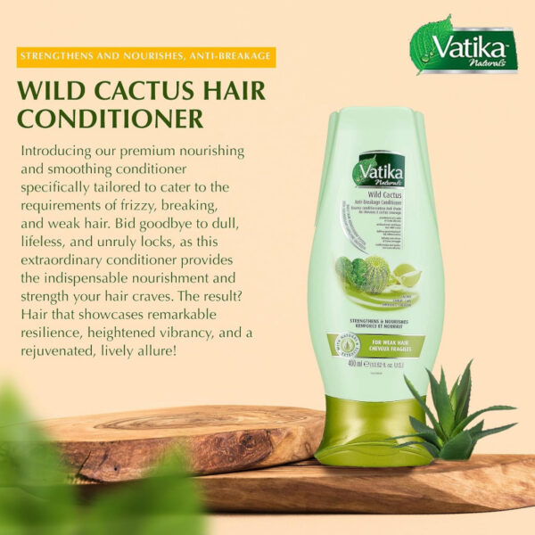 Vatika Conditioner Hair Fall Control, Natural Moisturizing Hair Conditioner for Women, All Hair Types, Scalp Hydrating Moisturizer, 200ml Wild Cactus (Pack of 3)