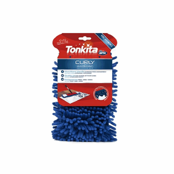 Tonkita Curly Dust &Amp; Wash Flat Mop Refill, Deep Removal Of Dirt, Stains Or Spills From Parquet, Marble, Laminate, Wooden And Tiled Flooring Tk790R Set Of 2