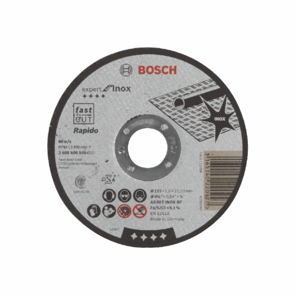 Bosch Expert For Inox Straight Cutting Disc 115 X 22.23 X 1Mm 2608600545
