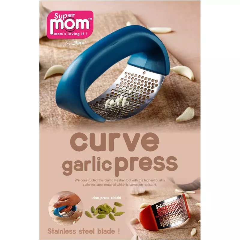 Supermom Curve Garlic Press Plastic Handle With Stainless Steel Masher 572785