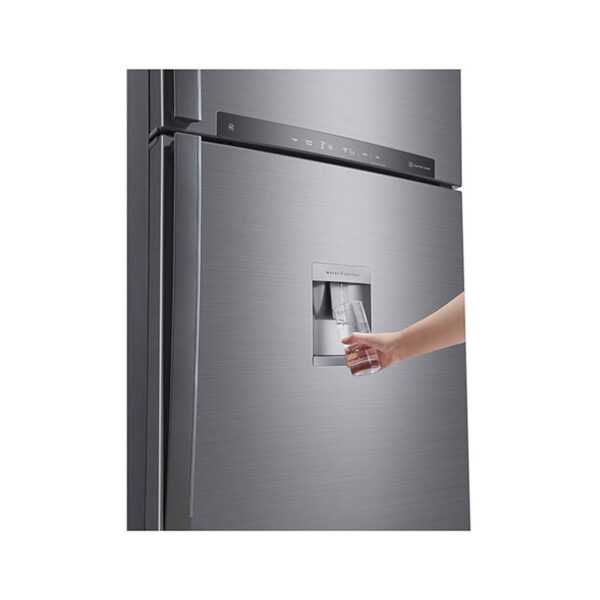 Lg Refrigerator 509L Double Door With Water Dispenser, Hygienefresh, Linear &Amp; Doorcooling Technology, Thinq Silver Gn-F702Hlhu