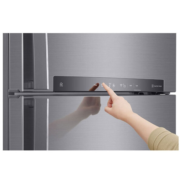 Lg Refrigerator 509L Double Door With Water Dispenser, Hygienefresh, Linear &Amp; Doorcooling Technology, Thinq Silver Gn-F702Hlhu