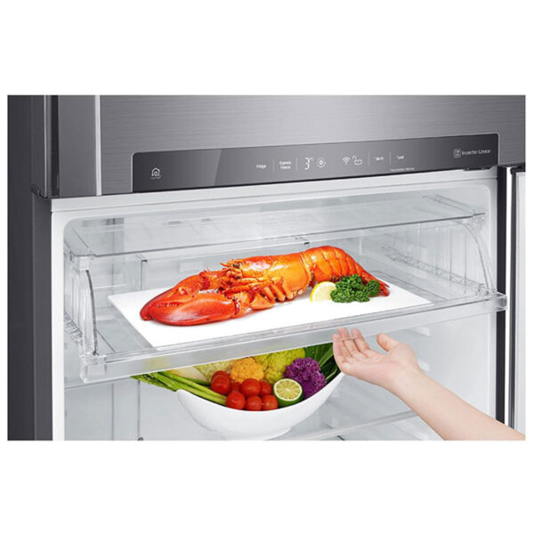 Lg Refrigerator 509L Double Door With Water Dispenser, Hygienefresh, Linear &Amp; Doorcooling Technology, Thinq Silver Gn-F702Hlhu