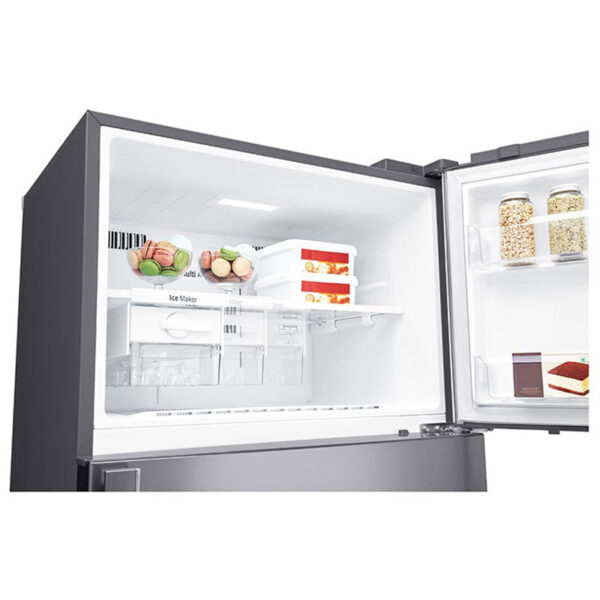 Lg Refrigerator 509L Double Door With Water Dispenser, Hygienefresh, Linear &Amp; Doorcooling Technology, Thinq Silver Gn-F702Hlhu