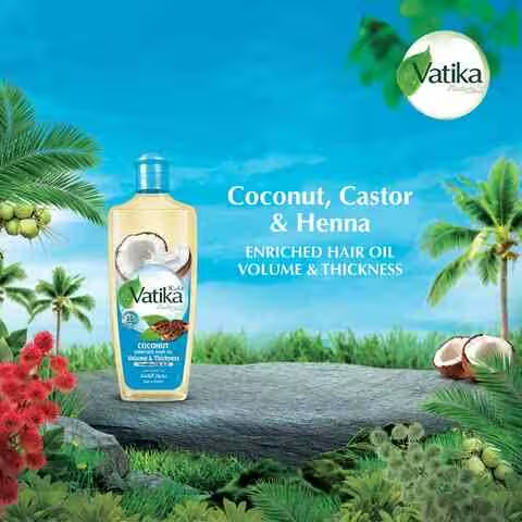 Dabur Coconut Volume &Amp; Thickness Enriched Hair Oil 300Ml (Pack Of 6)