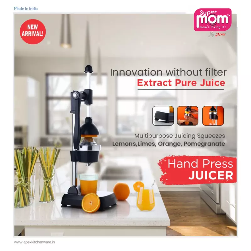 Supermom Hand Press Squeezer Multipurpose Juicing With Steel Strainer 573379