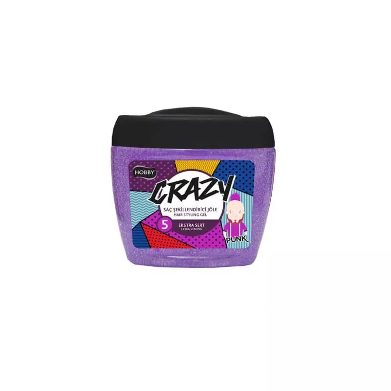 Hobby Hair Gel Crazy Styling Gel Extra Strong 700Ml, Aqua Gel For Men &Amp; Women, Professional Hairdressing, Fruity Scent, Alcohol Free (Pack Of 6)