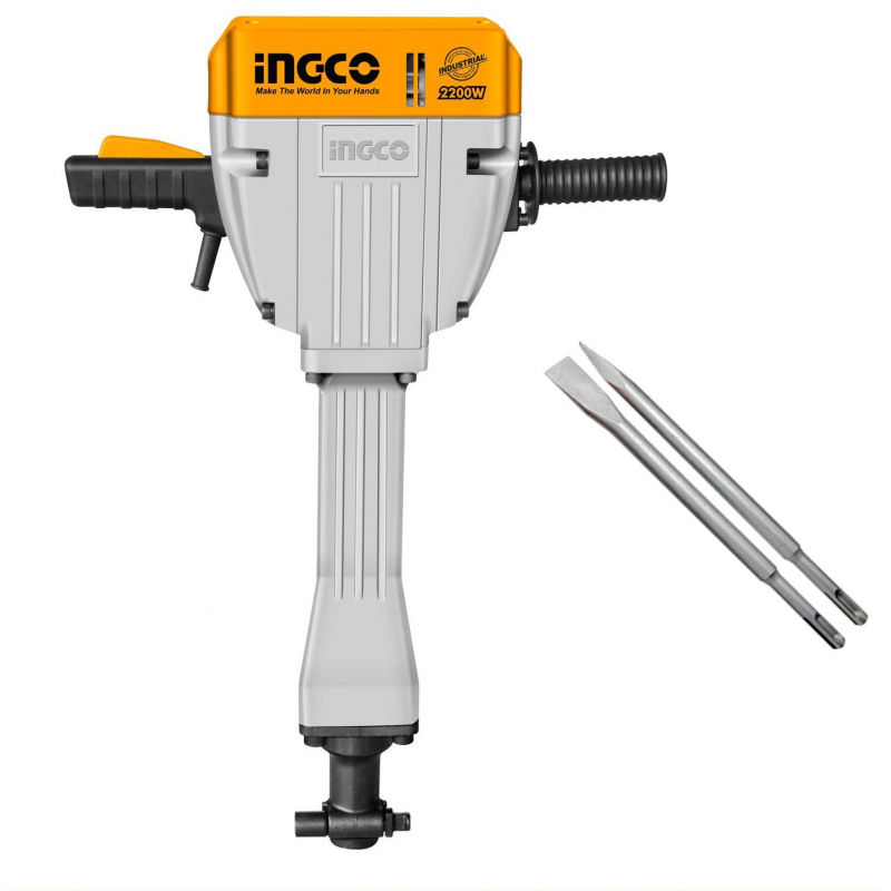 Ingco Demolition Breaker 2200W HEX Chuck & Anti-vibration System with Auto-stop Carbon Brushes PDB22001