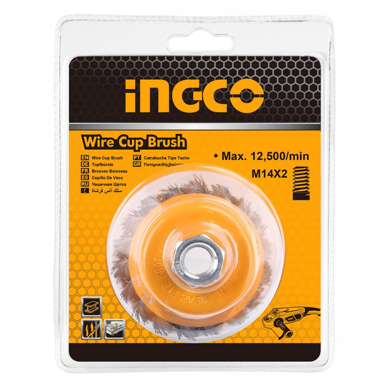 Ingco Wire Cup Brush 100mm 4" Packed by Double Blister WB21001