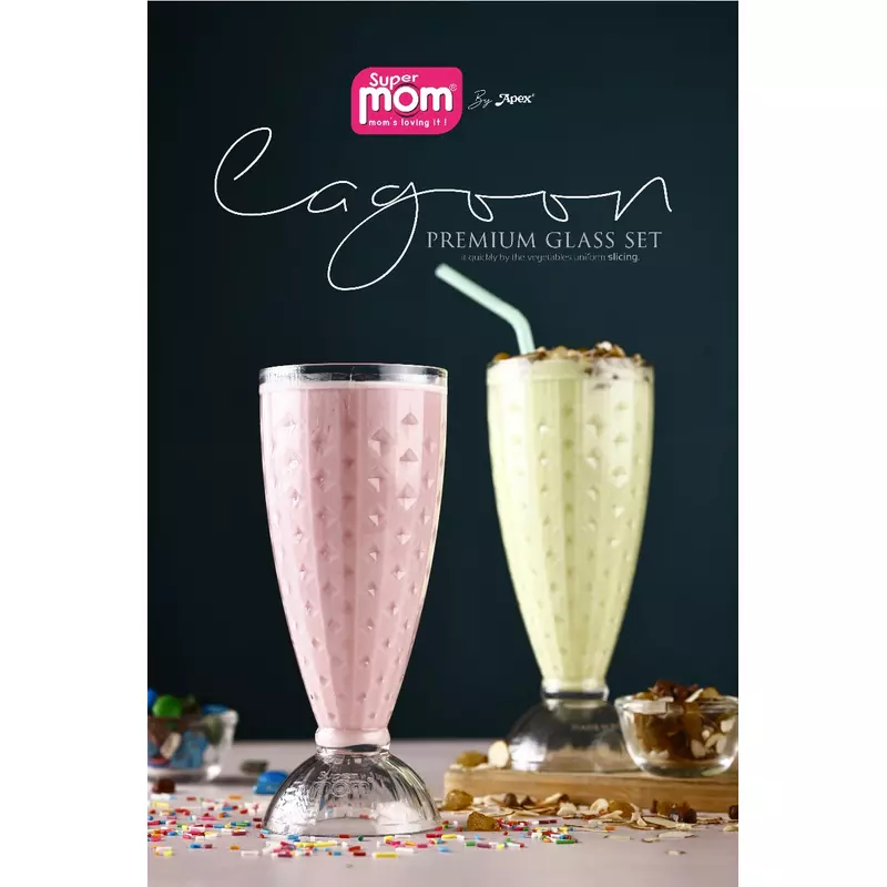 Supermom Lagoon Premium Glass Set 400Ml Unbreakable Material 6Pc Set 573515