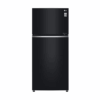 LG Refrigerator 506L Double Door, Top Freezer with Inverter Linear Compressor, Door Cooling+™, Hygiene Fresh+™ Black Glass GC-C702SGGU