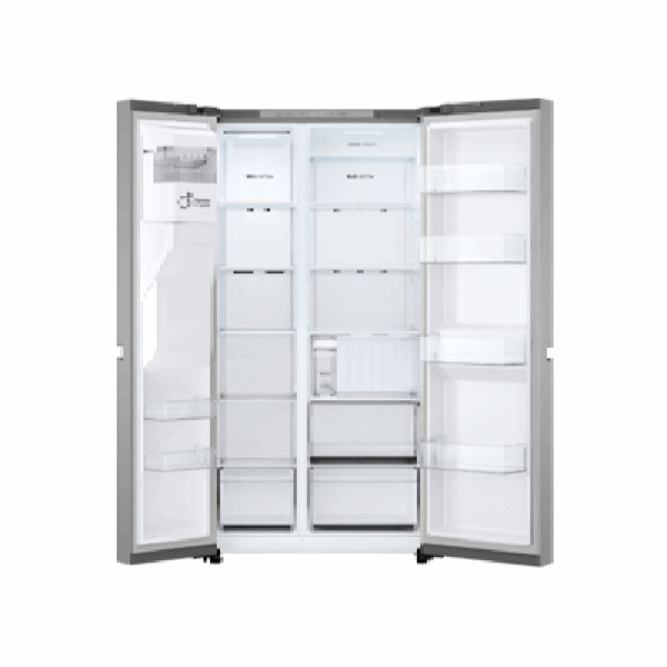 Lg Refrigerator 641L Side By Side Door With Linear Cooling, Smart Inverter Compressor, Thinq, Prime Silver Gc-L257Klkw