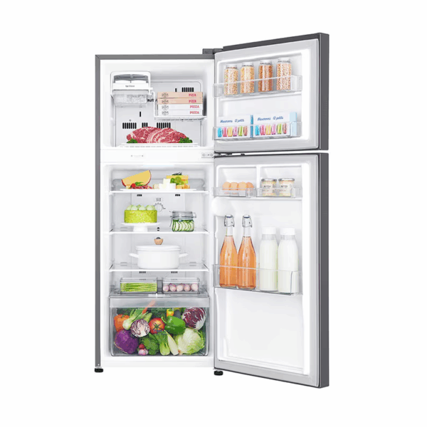 Lg Refrigerator 234L Double Door, Top Freezer With Inverter Linear Compressor, Multi Air Flow Silver Gc-252Slbb