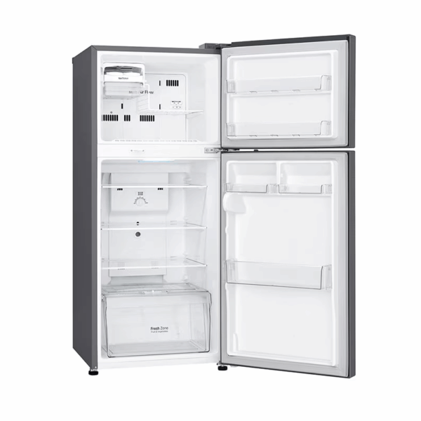 Lg Refrigerator 234L Double Door, Top Freezer With Inverter Linear Compressor, Multi Air Flow Silver Gc-252Slbb