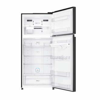Lg Refrigerator 506L Double Door, Top Freezer With Inverter Linear Compressor, Door Cooling+™, Hygiene Fresh+™ Black Glass Gc-C702Sggu