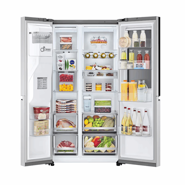 Lg Refrigerator 635L Mirror Instaview Door In Door, Side By Side Door With Smart Inverter Compressor, Uvnano™, Steel Gc-X267Msew