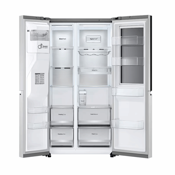 Lg Refrigerator 635L Mirror Instaview Door In Door, Side By Side Door With Smart Inverter Compressor, Uvnano™, Steel Gc-X267Msew