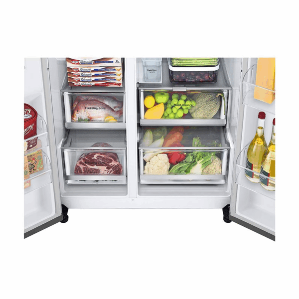 Lg Refrigerator 635L Mirror Instaview Door In Door, Side By Side Door With Smart Inverter Compressor, Uvnano™, Steel Gc-X267Msew