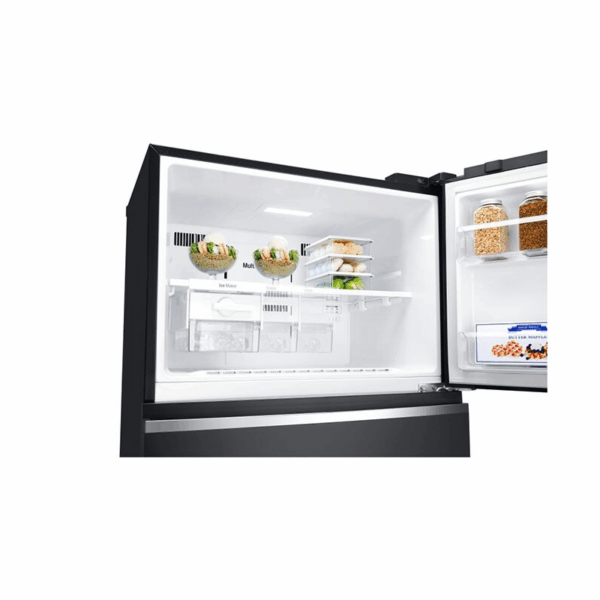 Lg Refrigerator 506L Double Door, Top Freezer With Inverter Linear Compressor, Door Cooling+™, Hygiene Fresh+™ Black Glass Gc-C702Sggu