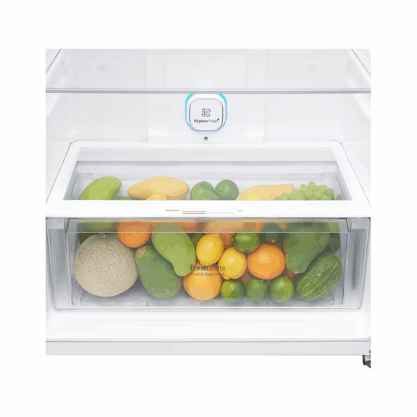 Lg Refrigerator 506L Double Door, Top Freezer With Inverter Linear Compressor, Door Cooling+™, Hygiene Fresh+™ Black Glass Gc-C702Sggu