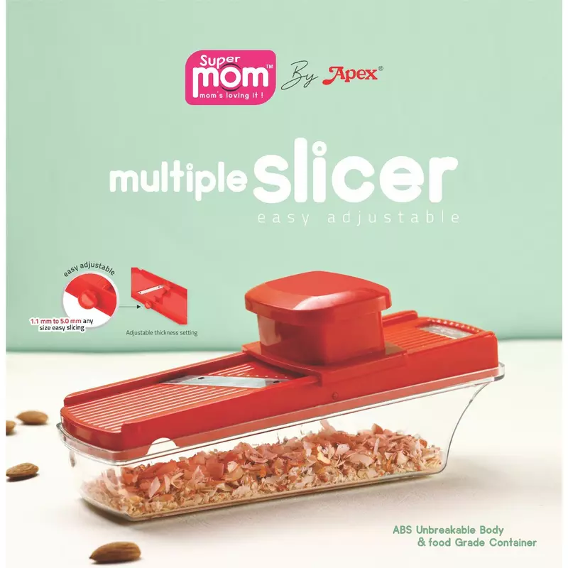 Supermom Multiple Slicer Plastic Body With Handle Stainless Steel Blade Easy Adjustable 572150