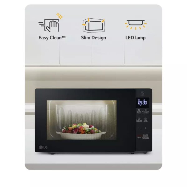 Lg Microwave 20L - 1350W, Neochef™, Easyclean™, Slim Design, Led Lamp, Black, Ms2032Gas.
