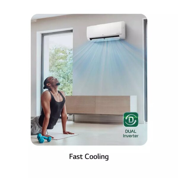 Lg Wall-Mount Split Air Conditioner - 9,000 Btu, Dual Inverter Compressor™, Gen Mode+™, Mosquito Away, Energy Saving, Faster Cooling, S4-Q09Aa28B.