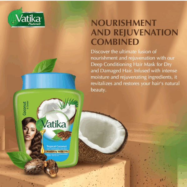 Vatika Naturals Hot Oil Treatment Tropical Coconut &Amp; Castor Oil For Volume &Amp; Thickness 500G