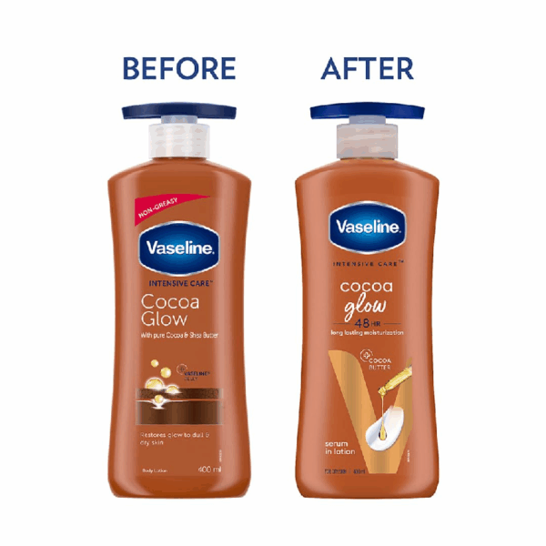 Vaseline Intensive Care Body Lotion Cocoa Glow 400Ml (Pack Of 3Pcs)