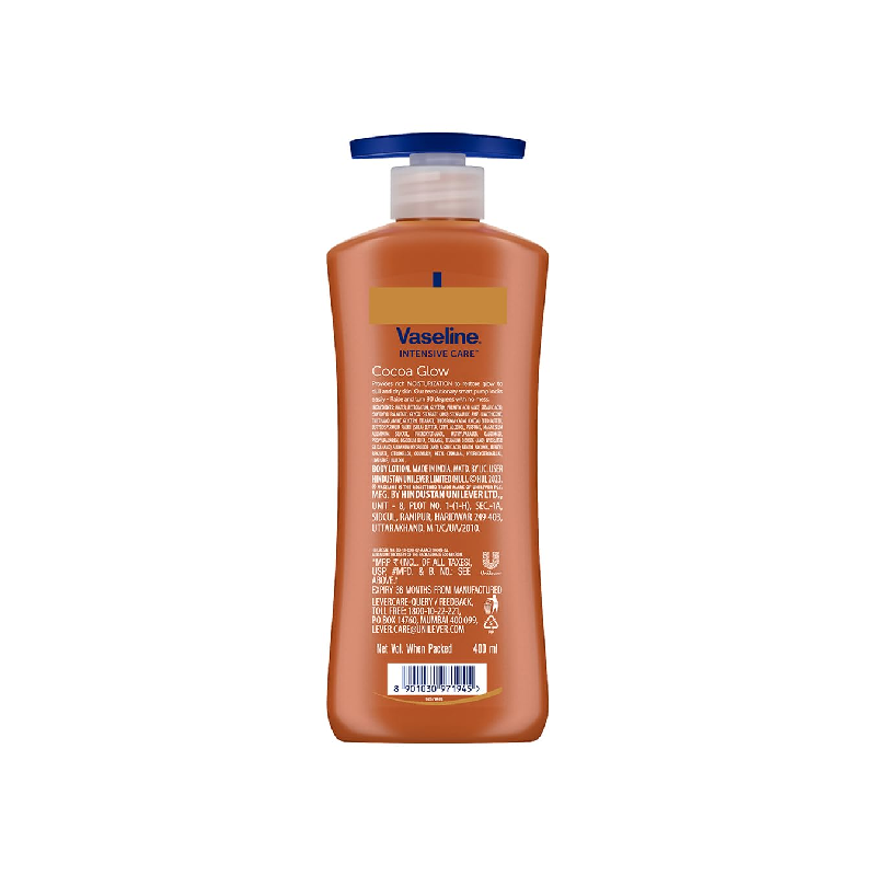 Vaseline Intensive Care Body Lotion Cocoa Glow 400Ml (Pack Of 3Pcs)