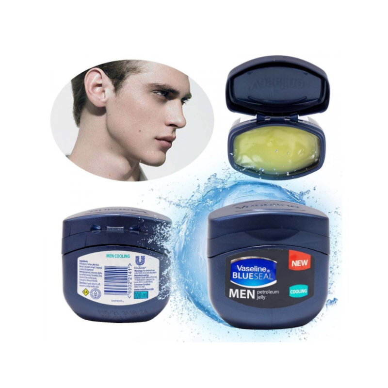 Vaseline Men Petroleum Jelly Cooling 95Ml Cooling Sensation, Help To Lock In Moisture 68912105 (Pack Of 3)