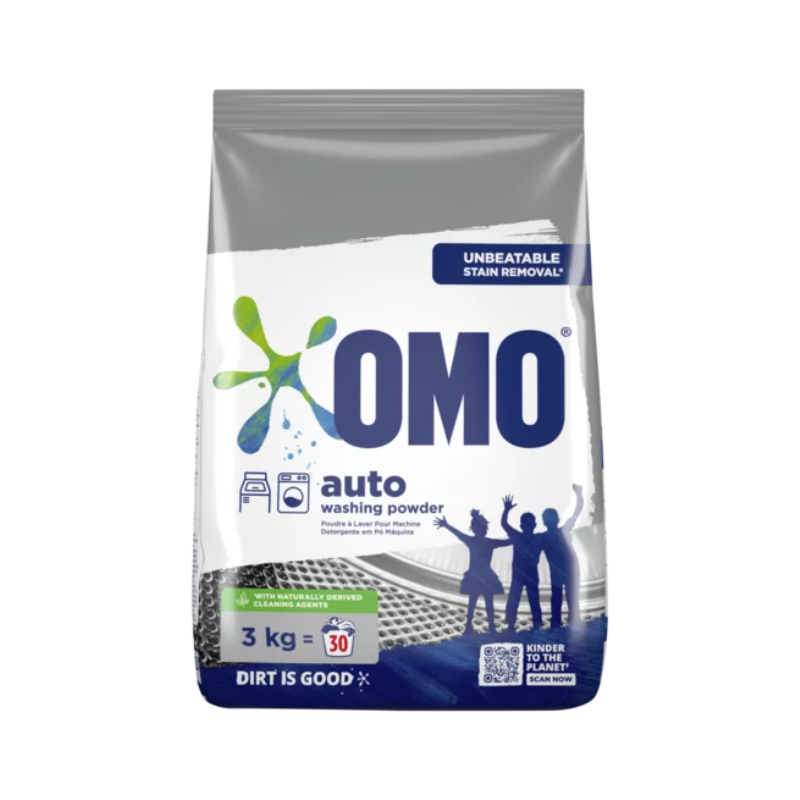 Omo Auto Washing Machine Detergent Powder 3Kg Unbeatable Stain Removal 34087097 (Pack Of 3)